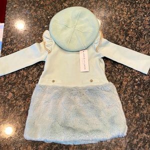 Janie and Jack — Brand new baby girl’s winter dress w/ faux fur & hat. 6-12 mos